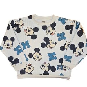 Vintage Mickey Mouse Disney Kids Boy's Graphic Pullover Sweatshirt Sporty Size 6